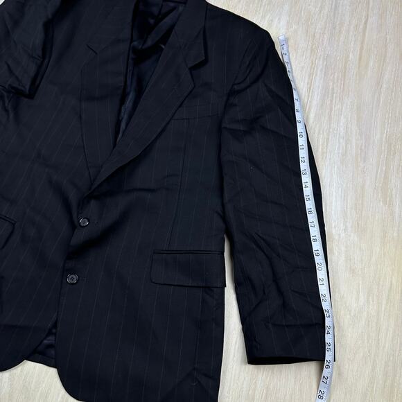 Bachrach Pinstripe 100% Worsted Wool 3 Button Men's Business Blazer Jacket 44L - Picture 10 of 13